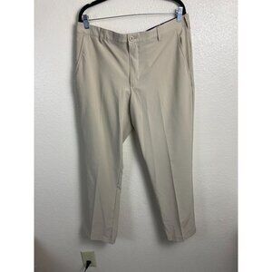 Izod Mens Golf Pants size 36x30 Khaki Beige Flat Front Neutral performance